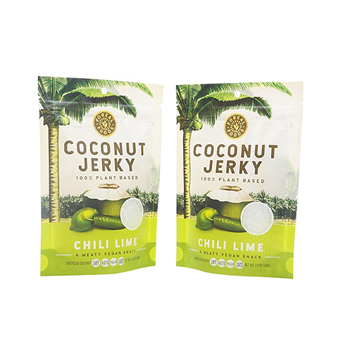 Coconut jerky stad up bag